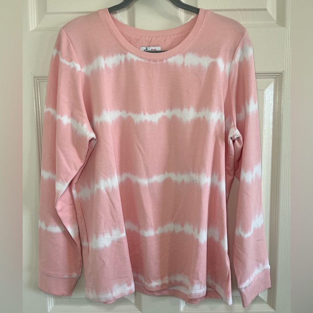 Denim & Co. Tie-Dye French Terry Long-Sleeve